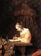 TERBORCH, Gerard Woman Writing a Letter a oil painting on canvas